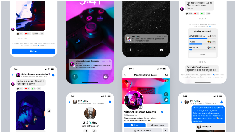 Canales en Facebook y Messenger