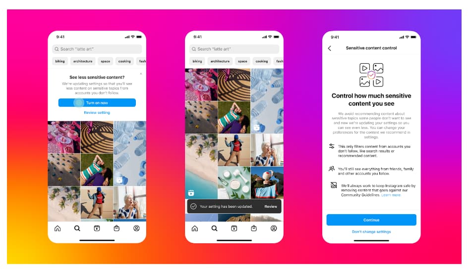 Adolescentes protegidos en Facebook e Instagram