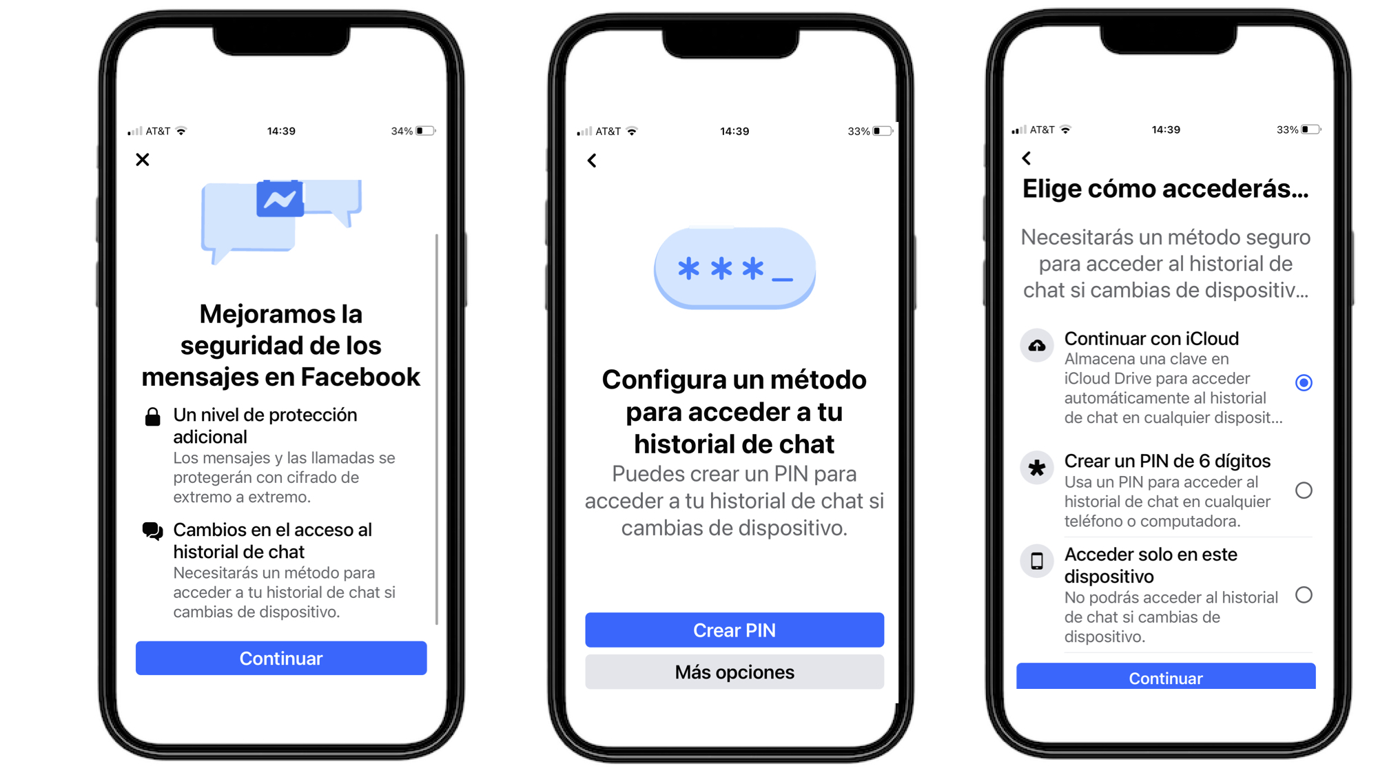 Cifrado de extremo a extremo en Messenger.