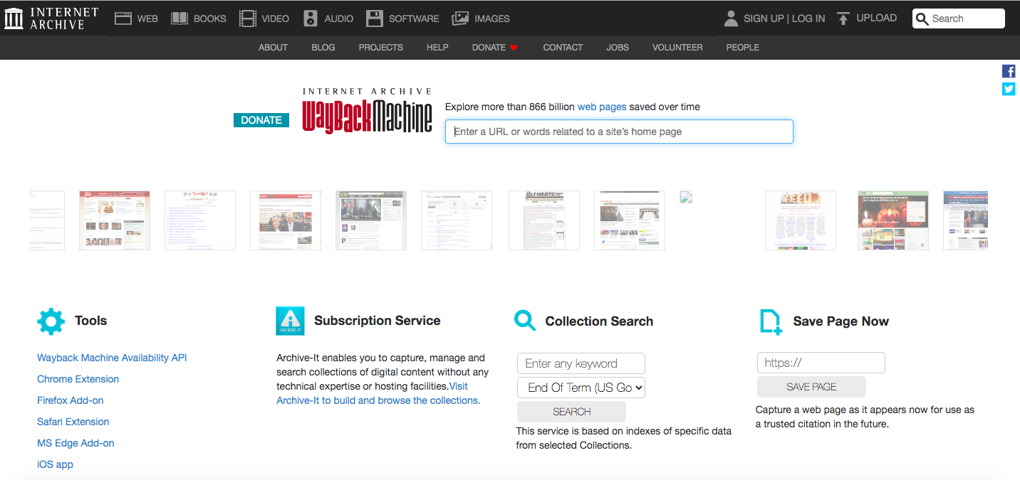 Alianza de Google con WayBack Machine