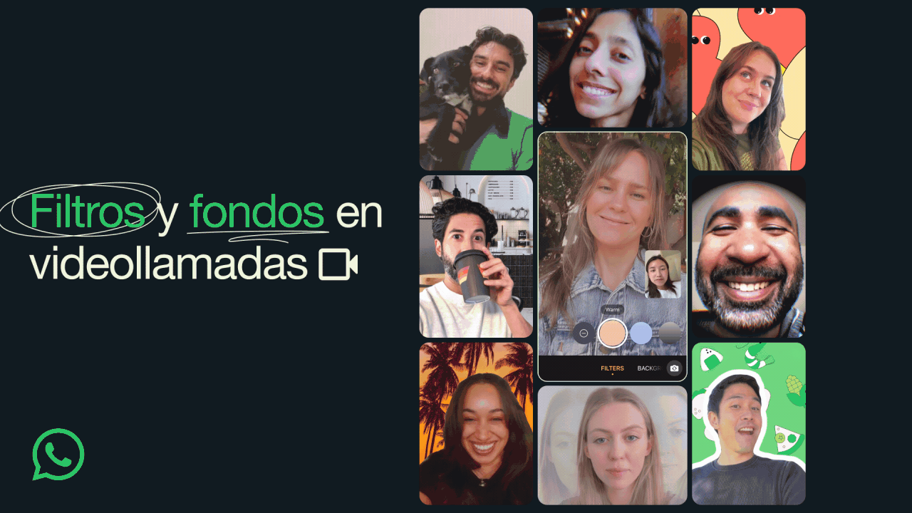 Nuevos fondos y filtros para videollamadas en WhatsApp.