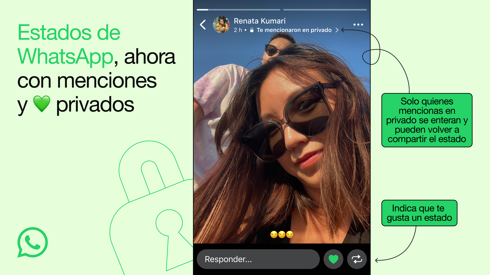 Me gusta, en los estados de WhatsApp.