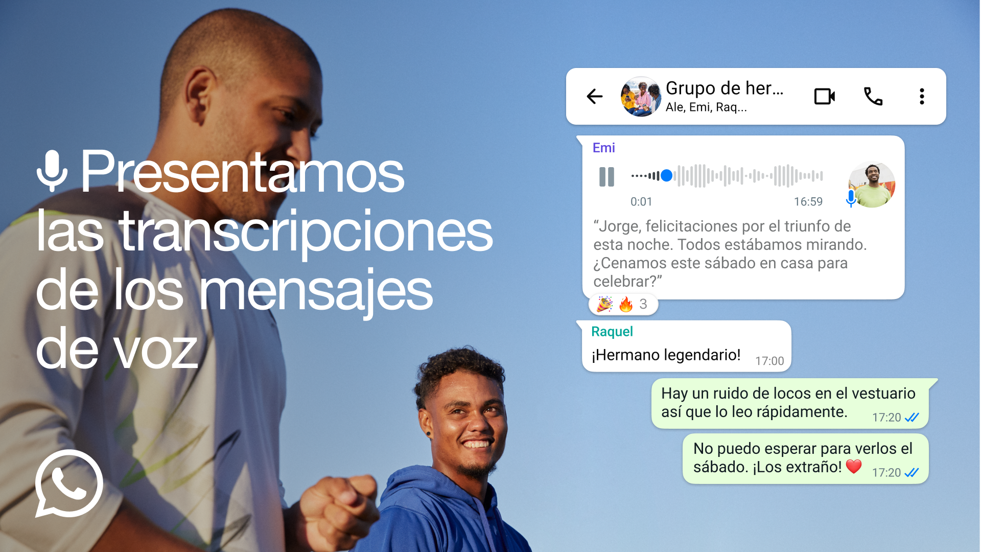 Transcripción de voz a texto en WhatsApp.