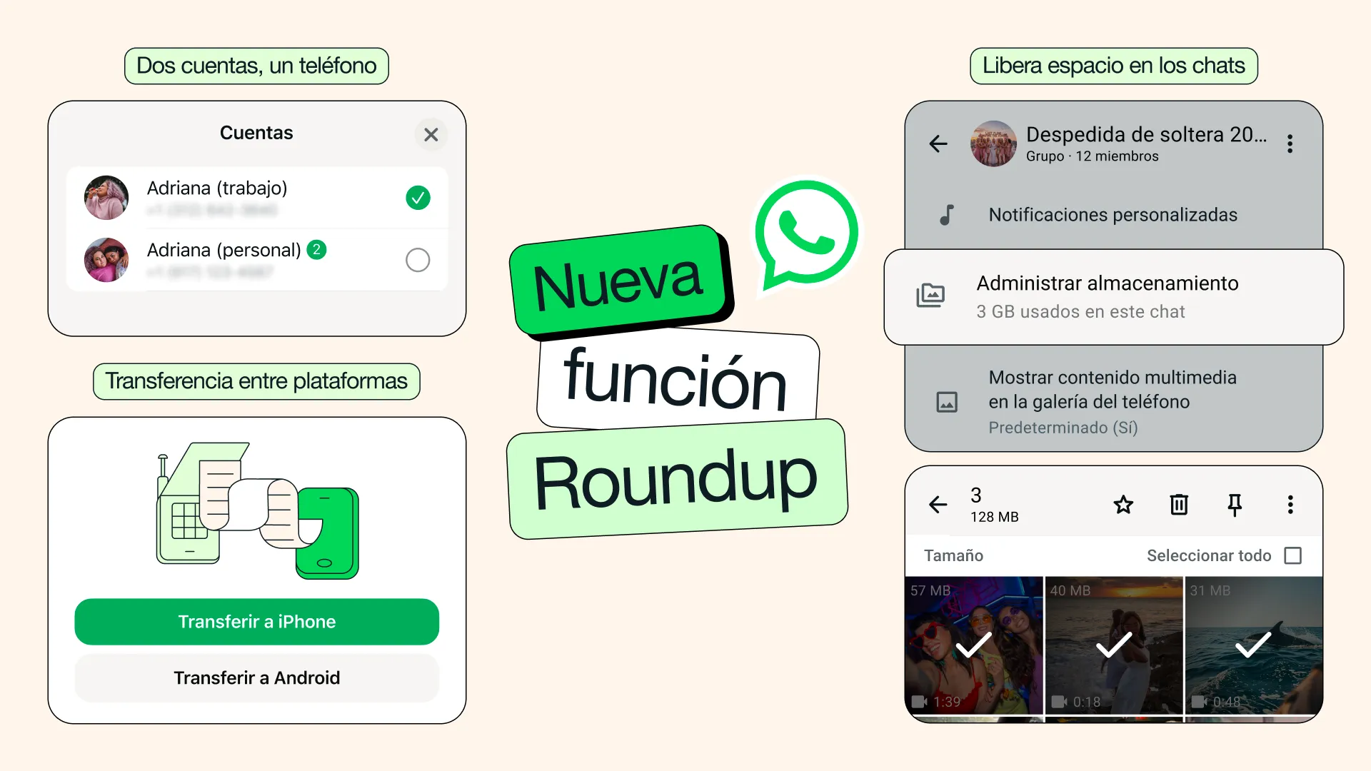 Nueva función para optimizar espacio en WhatsApp.