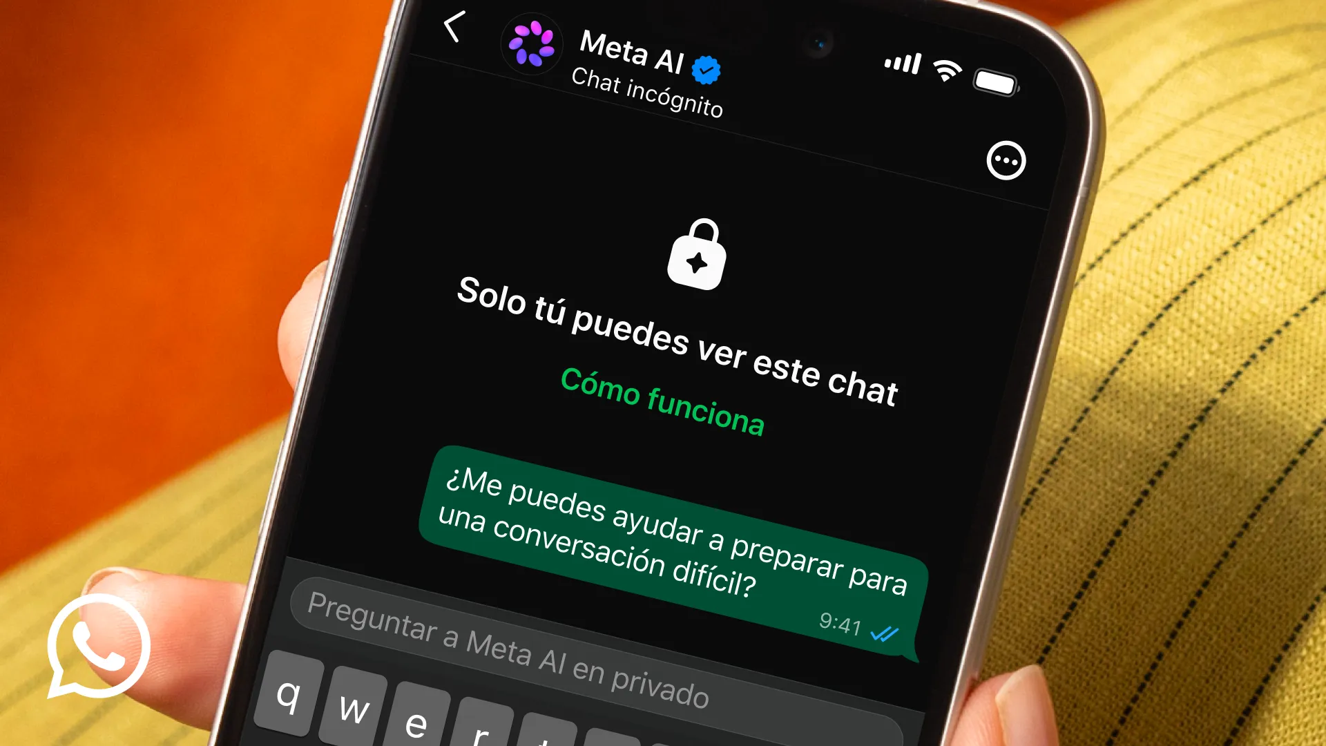 Chat incógnito de WhatsApp.